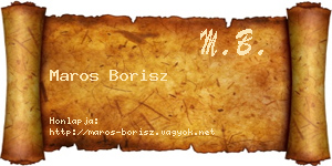 Maros Borisz névjegykártya